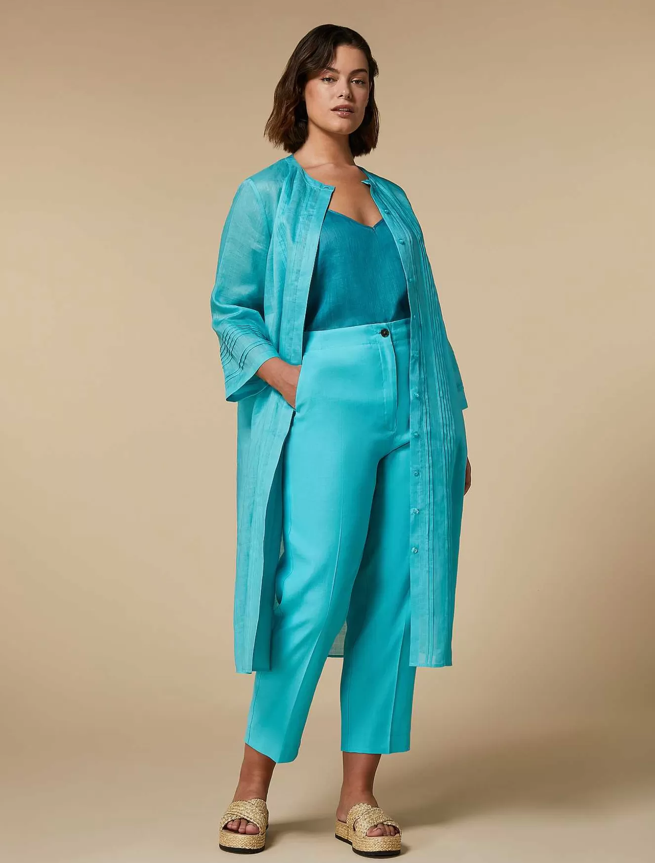 Linen And Cotton Trousers-Marina Rinaldi Cheap