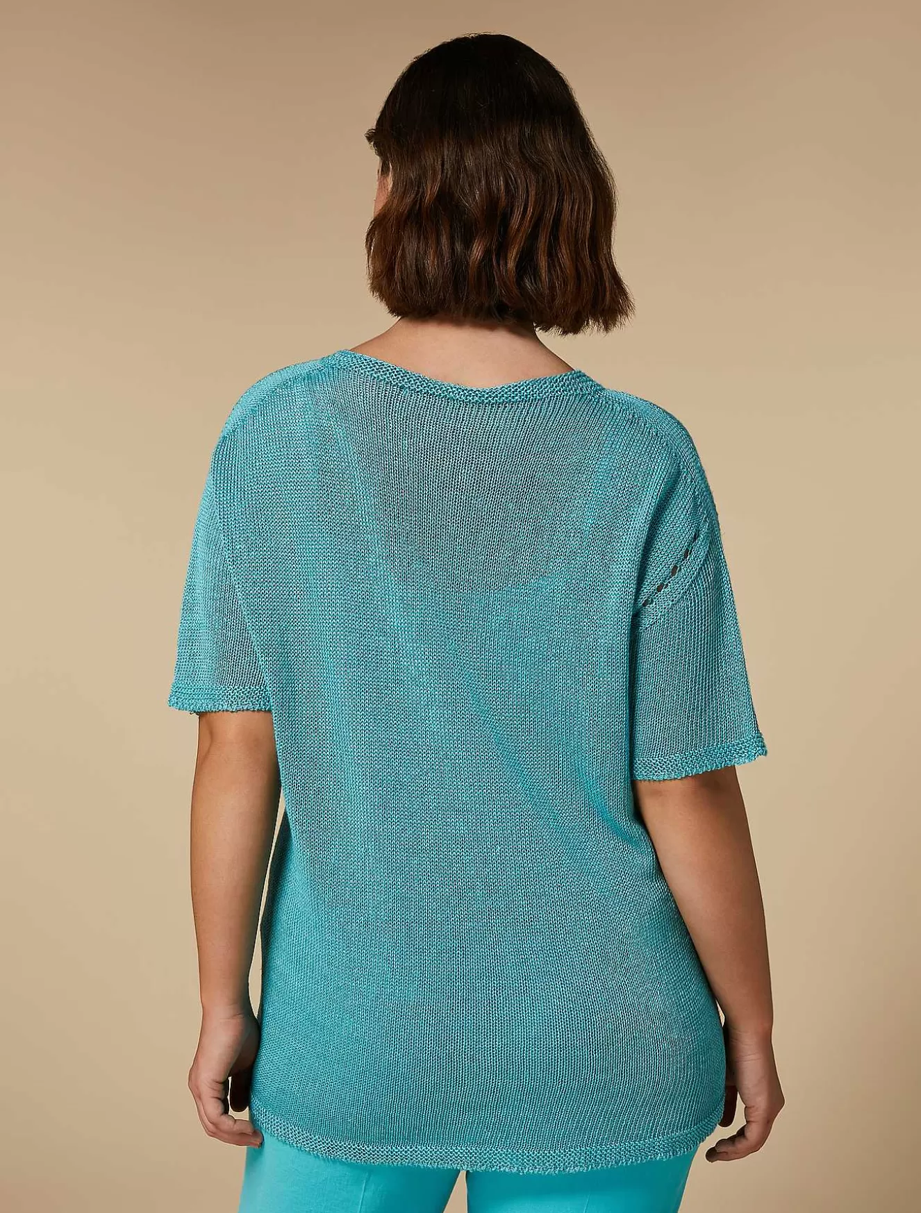 Linen And Viscose Cordonnet Sweater-Marina Rinaldi Online