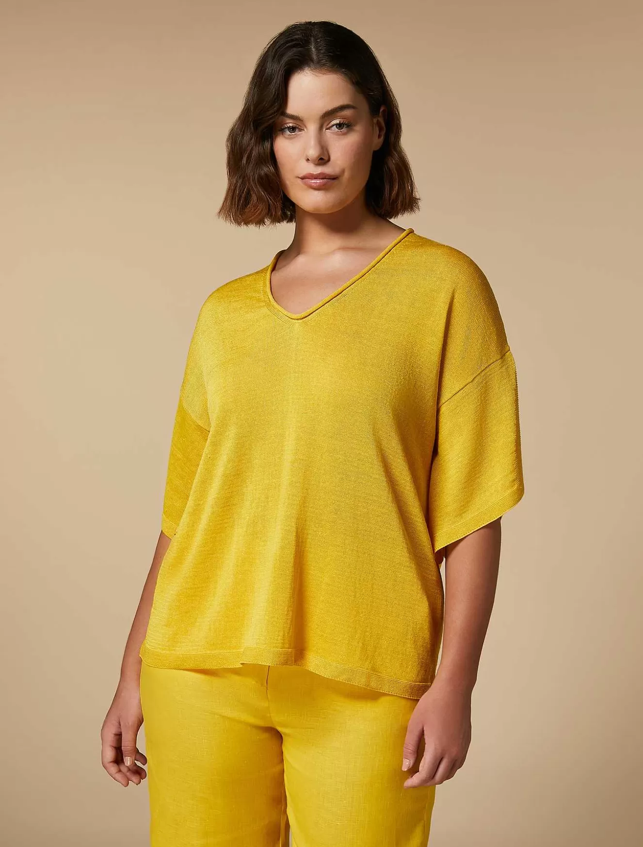 Linen And Viscose Yarn Sweater-Marina Rinaldi Flash Sale
