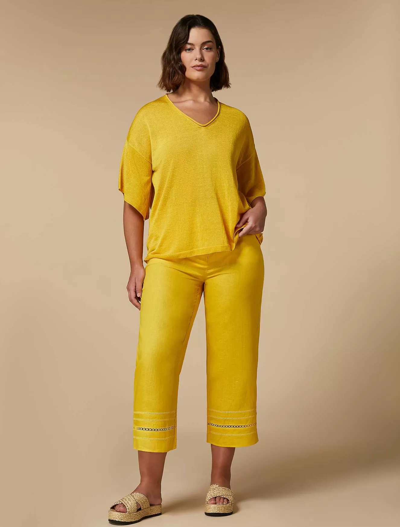Linen And Viscose Yarn Sweater-Marina Rinaldi Flash Sale
