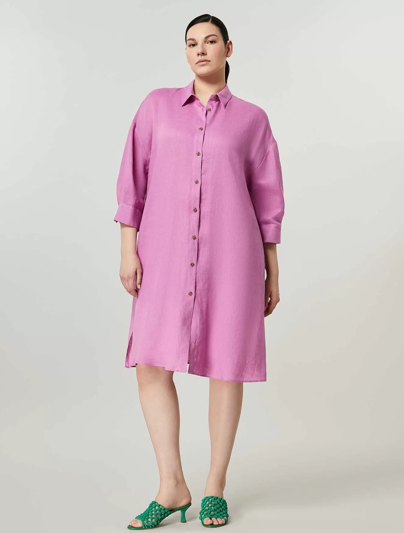 Linen Canvas Dress-Marina Rinaldi Flash Sale