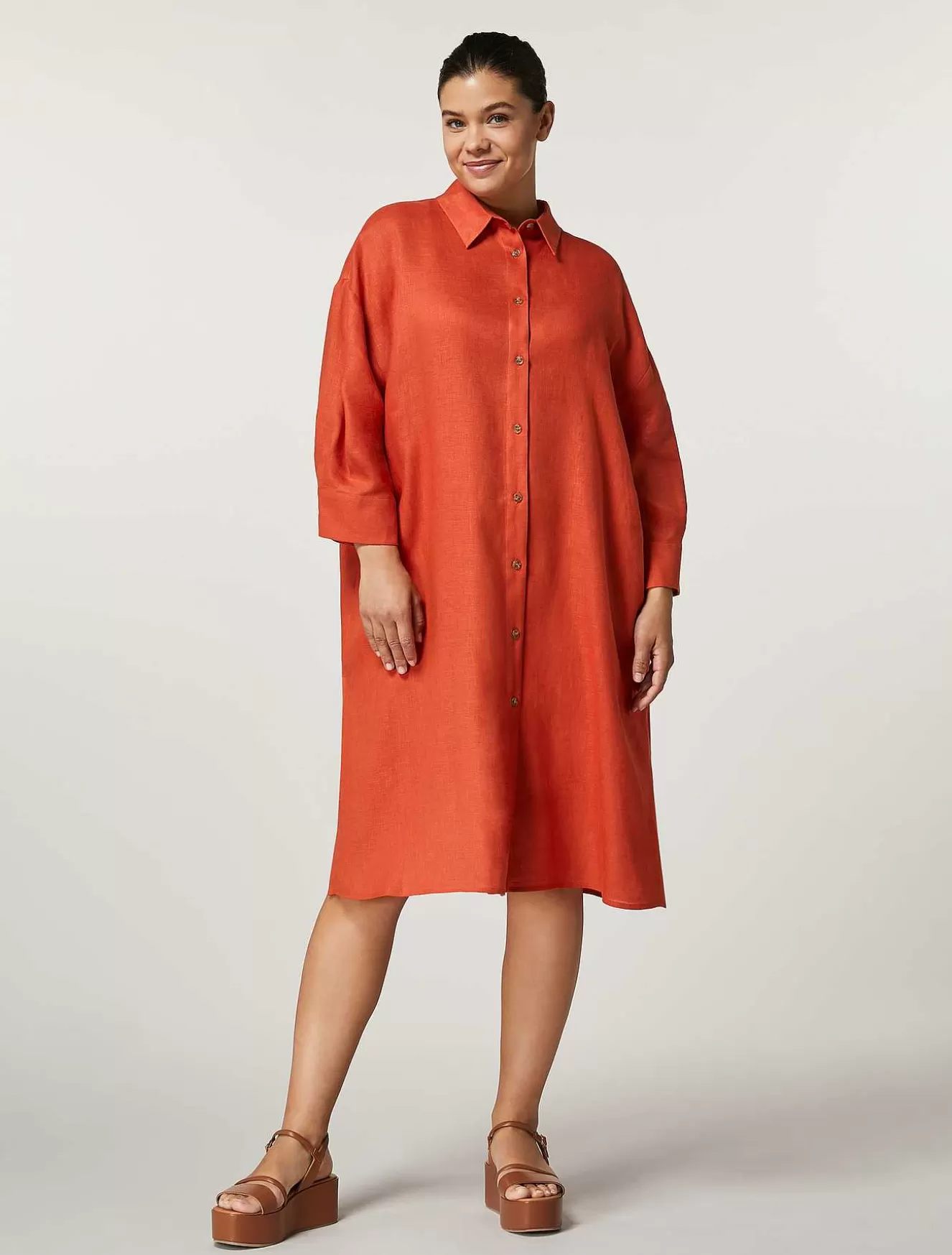 Linen Canvas Dress-Marina Rinaldi Flash Sale