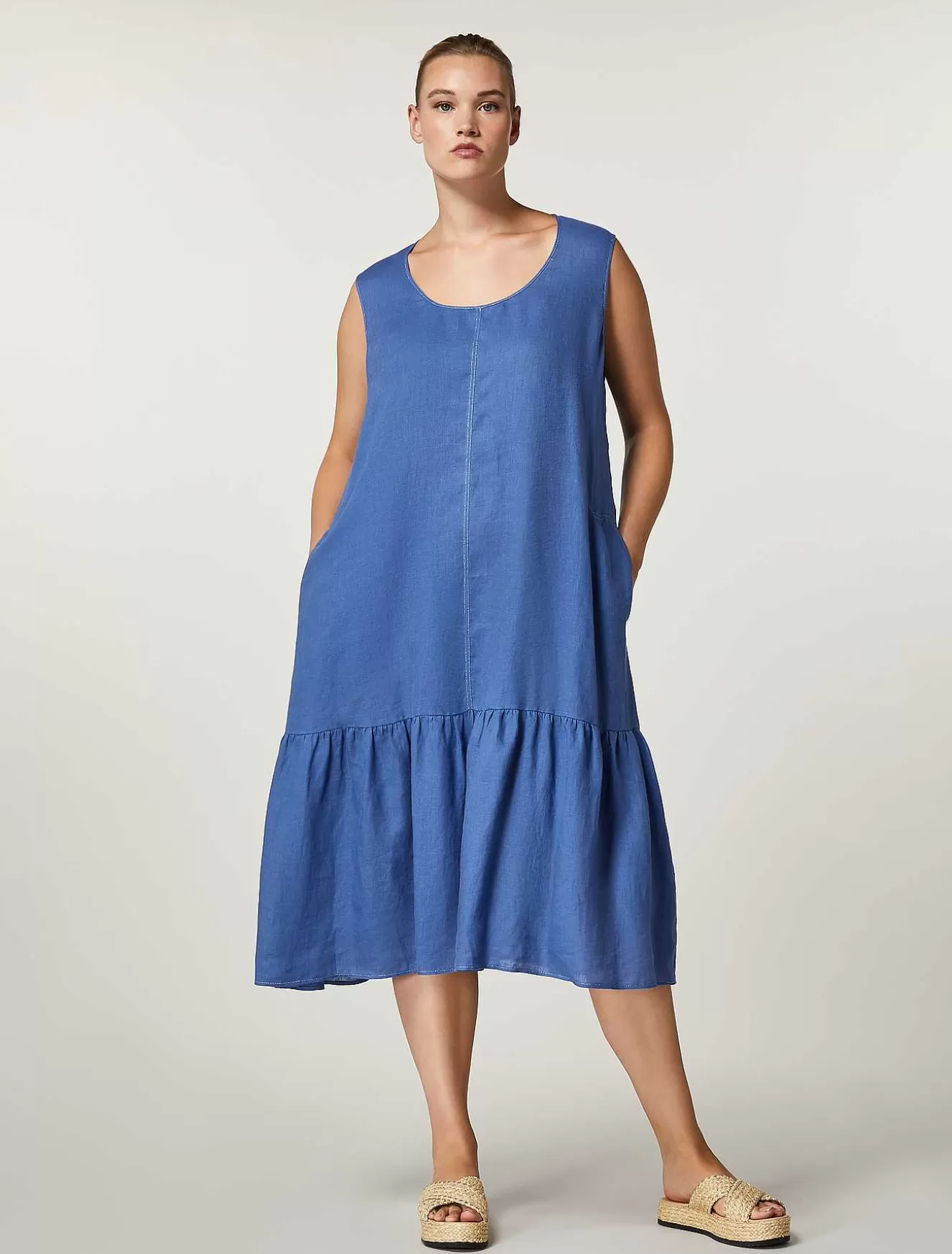 Linen Canvas Dress-Marina Rinaldi Shop