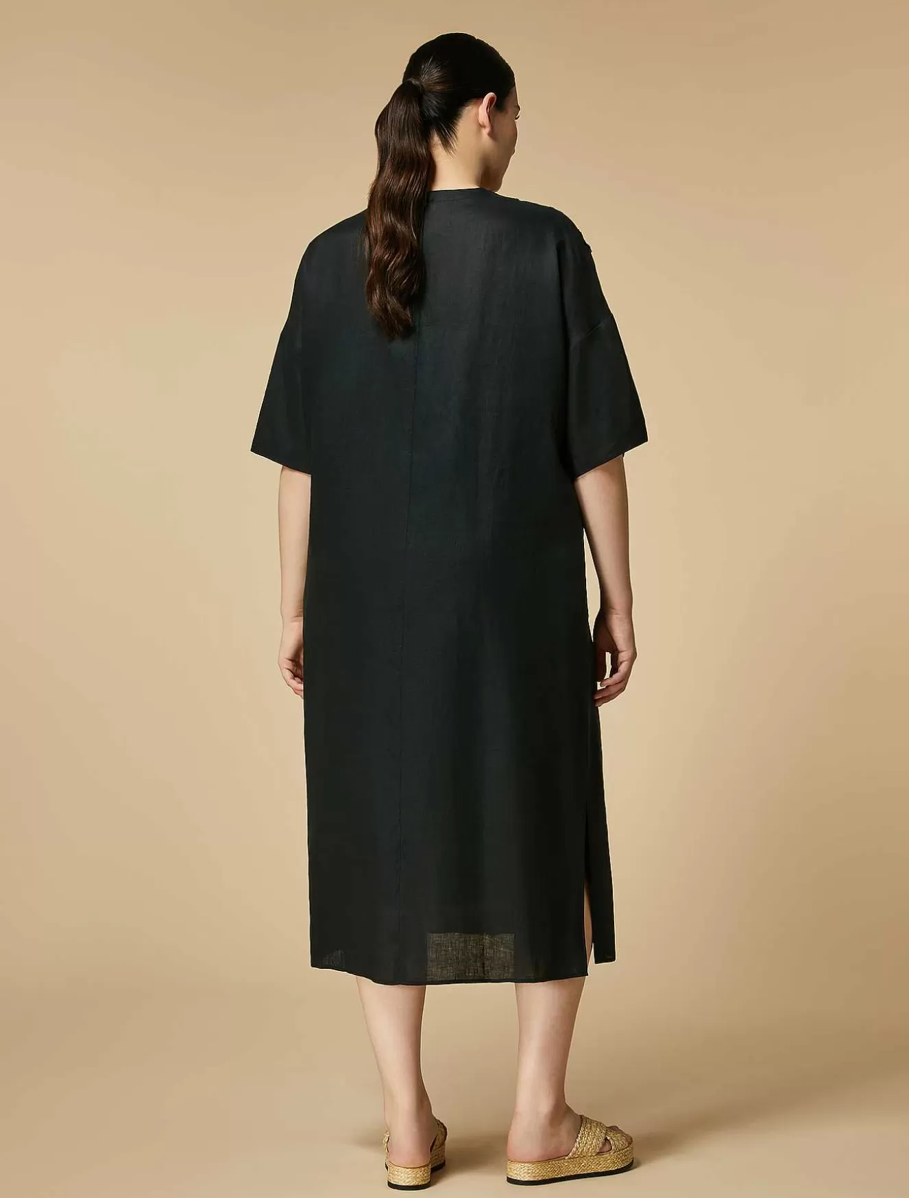 Linen Canvas Dress-Marina Rinaldi Best