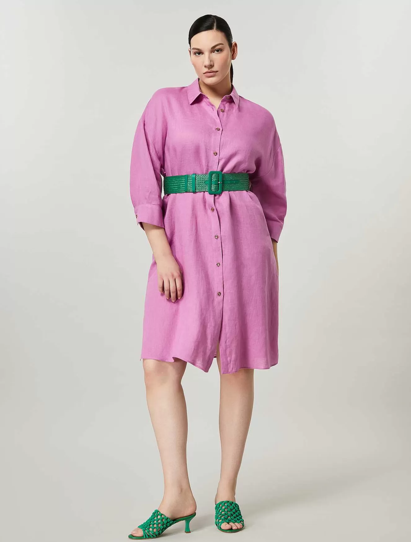 Linen Canvas Dress-Marina Rinaldi Flash Sale