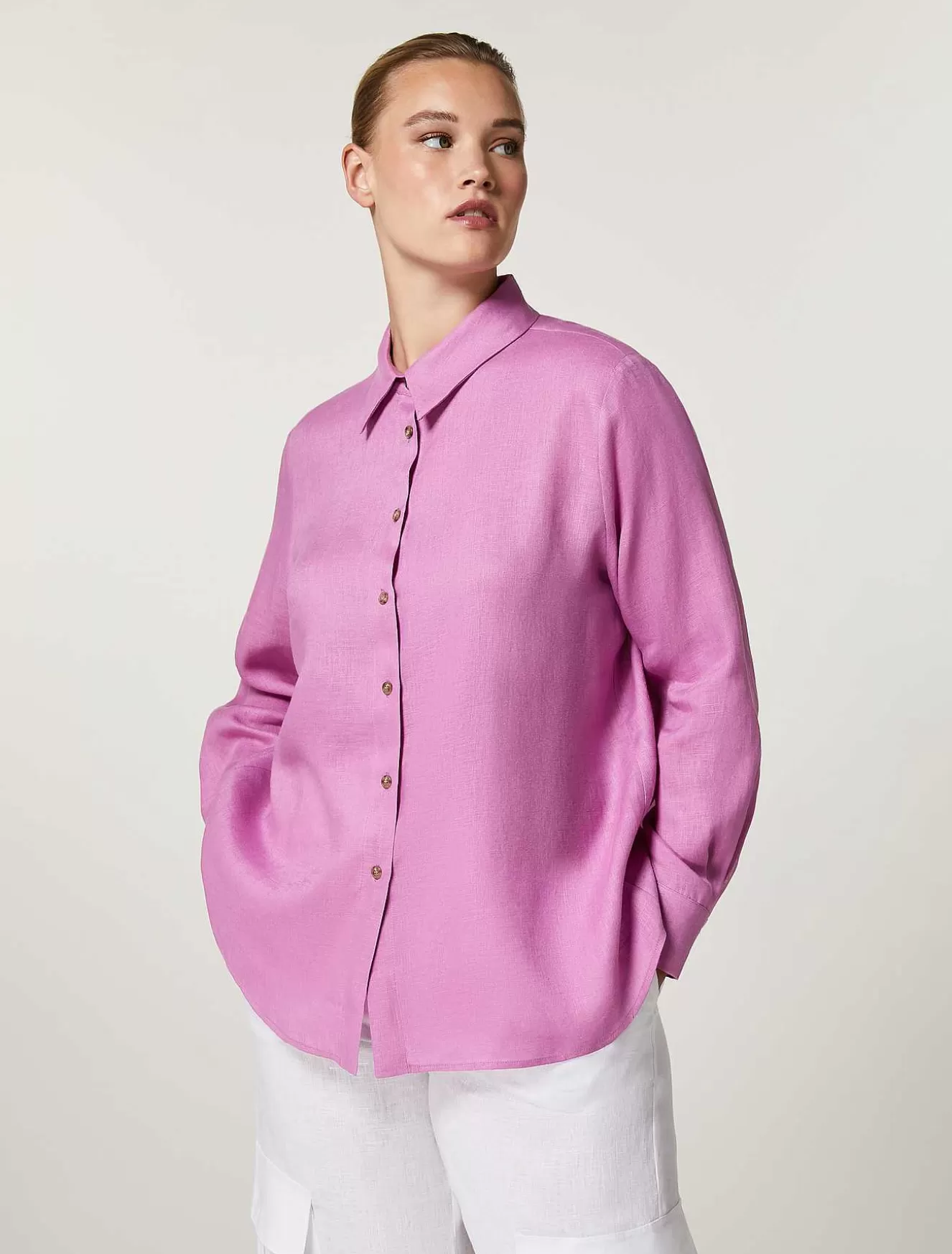 Linen Canvas Shirt-Marina Rinaldi Cheap