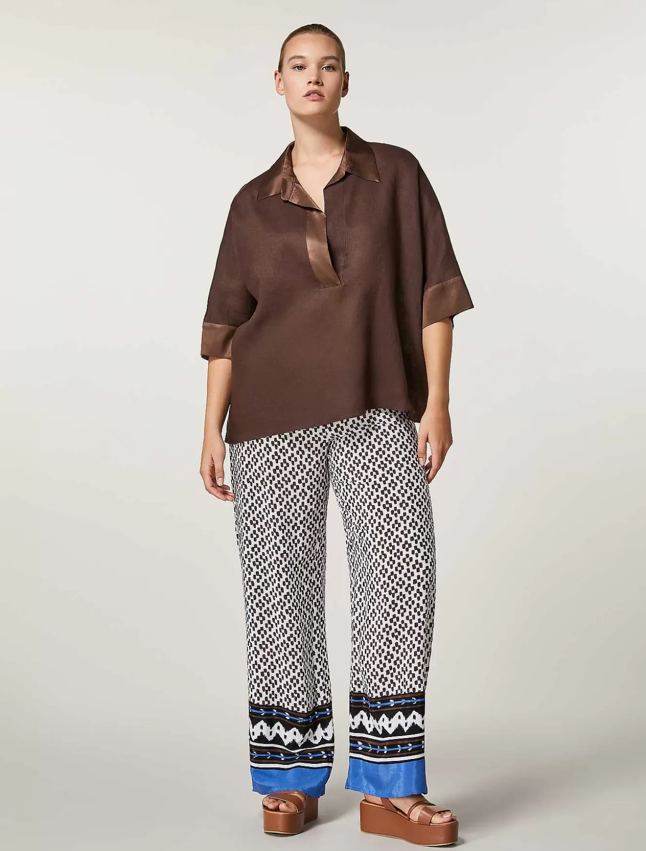 Linen Canvas Tunic-Marina Rinaldi Fashion