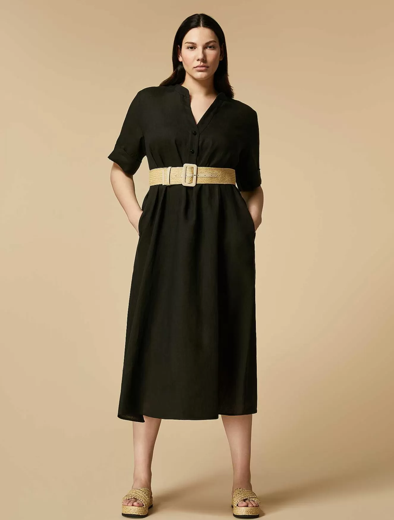Linen Dress-Marina Rinaldi Flash Sale