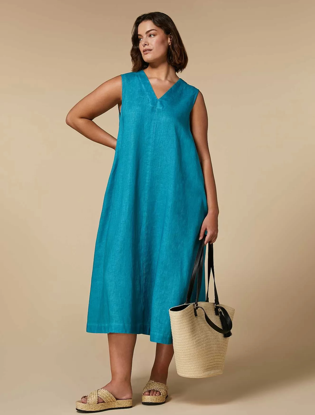 Linen Dress-Marina Rinaldi Sale