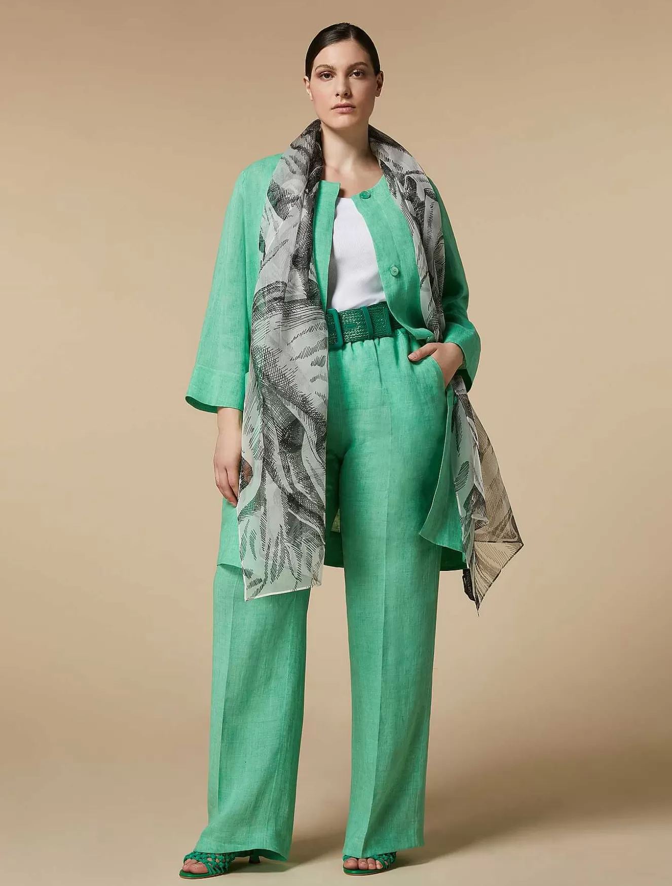 Linen Duster Coat-Marina Rinaldi Hot