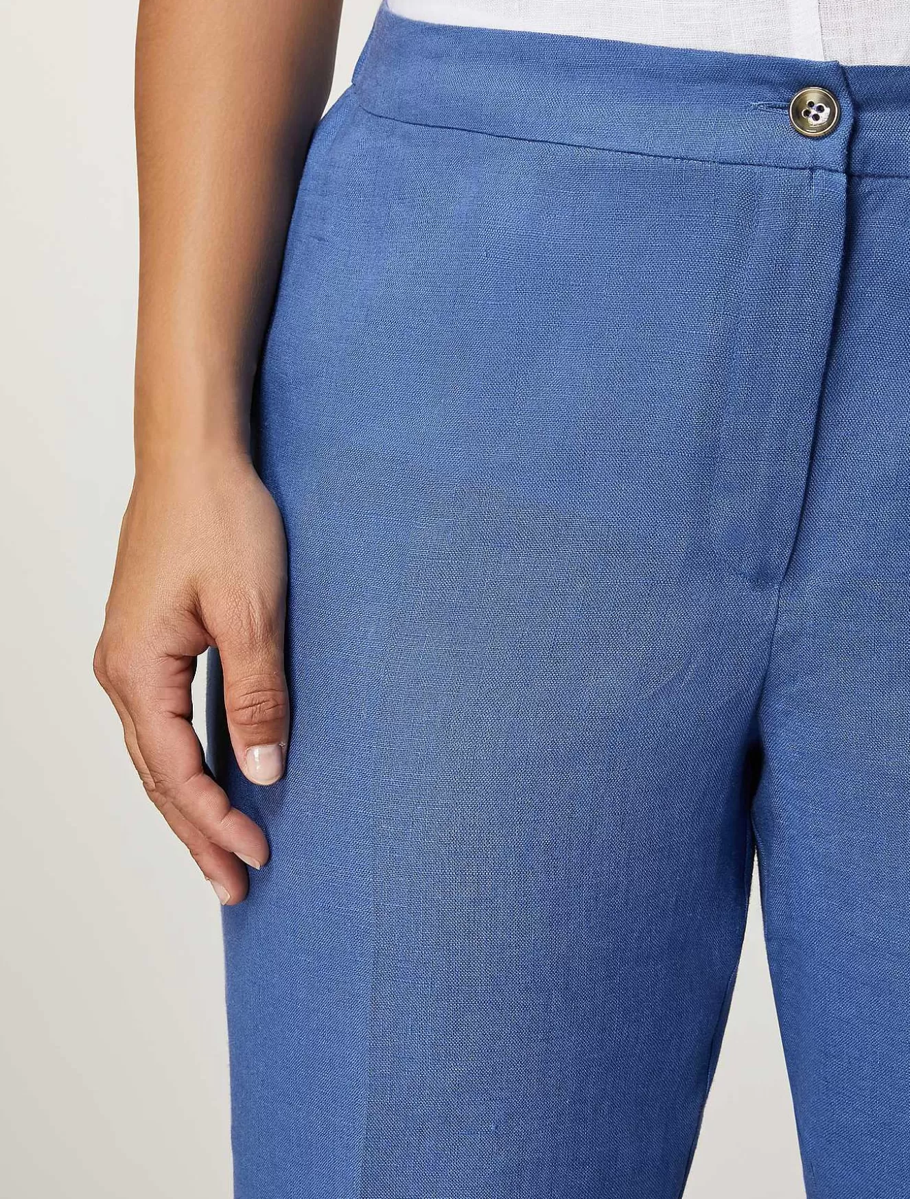 Linen Fabric Trousers-Marina Rinaldi Fashion