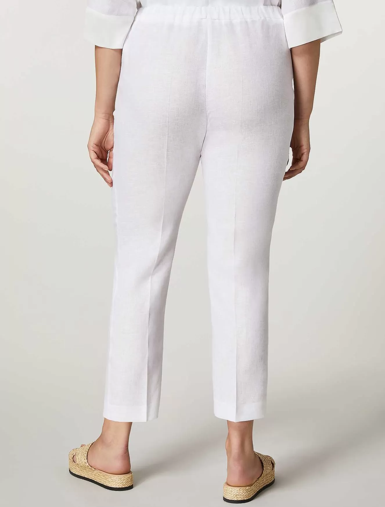 Linen Fabric Trousers-Marina Rinaldi Online
