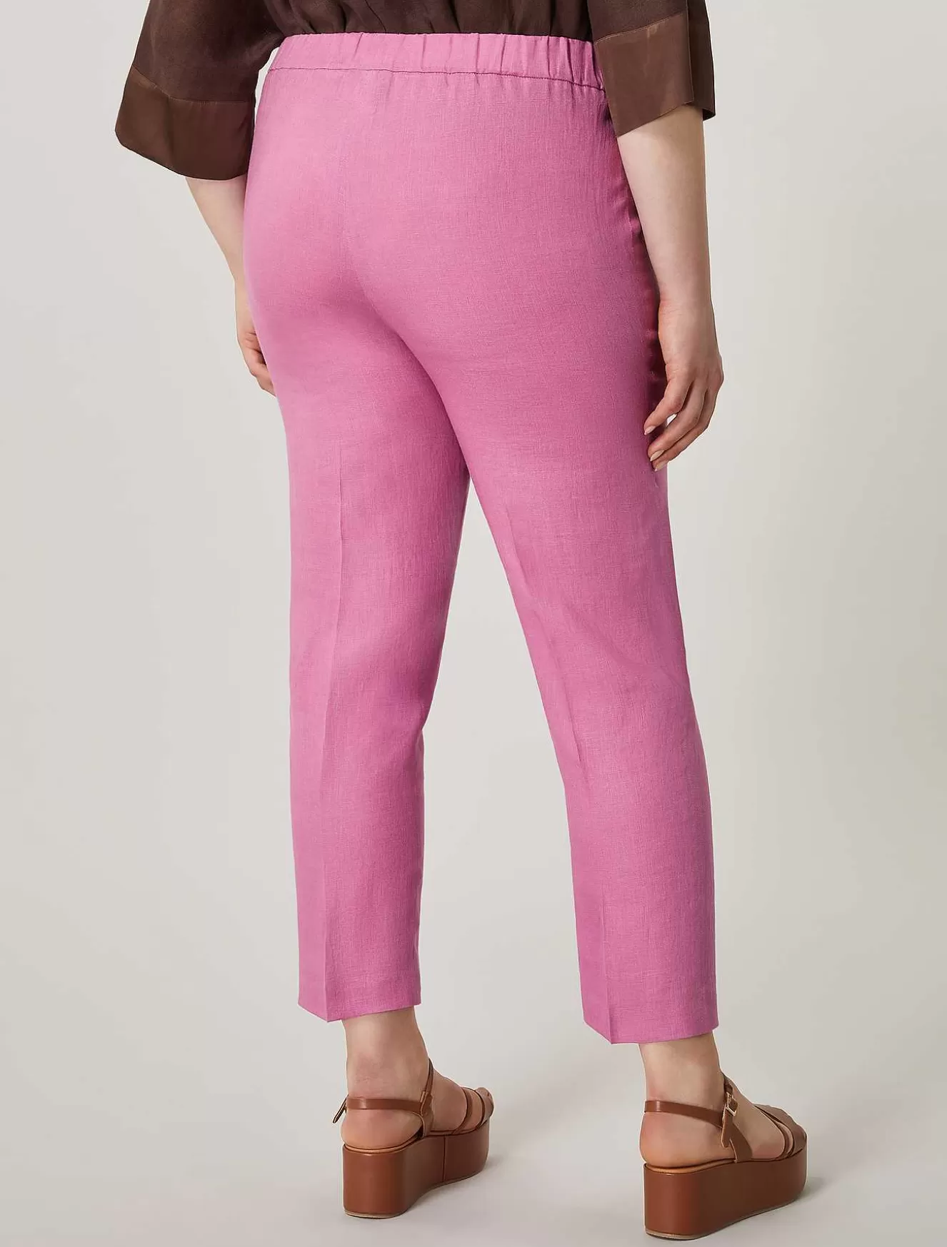 Linen Fabric Trousers-Marina Rinaldi Online