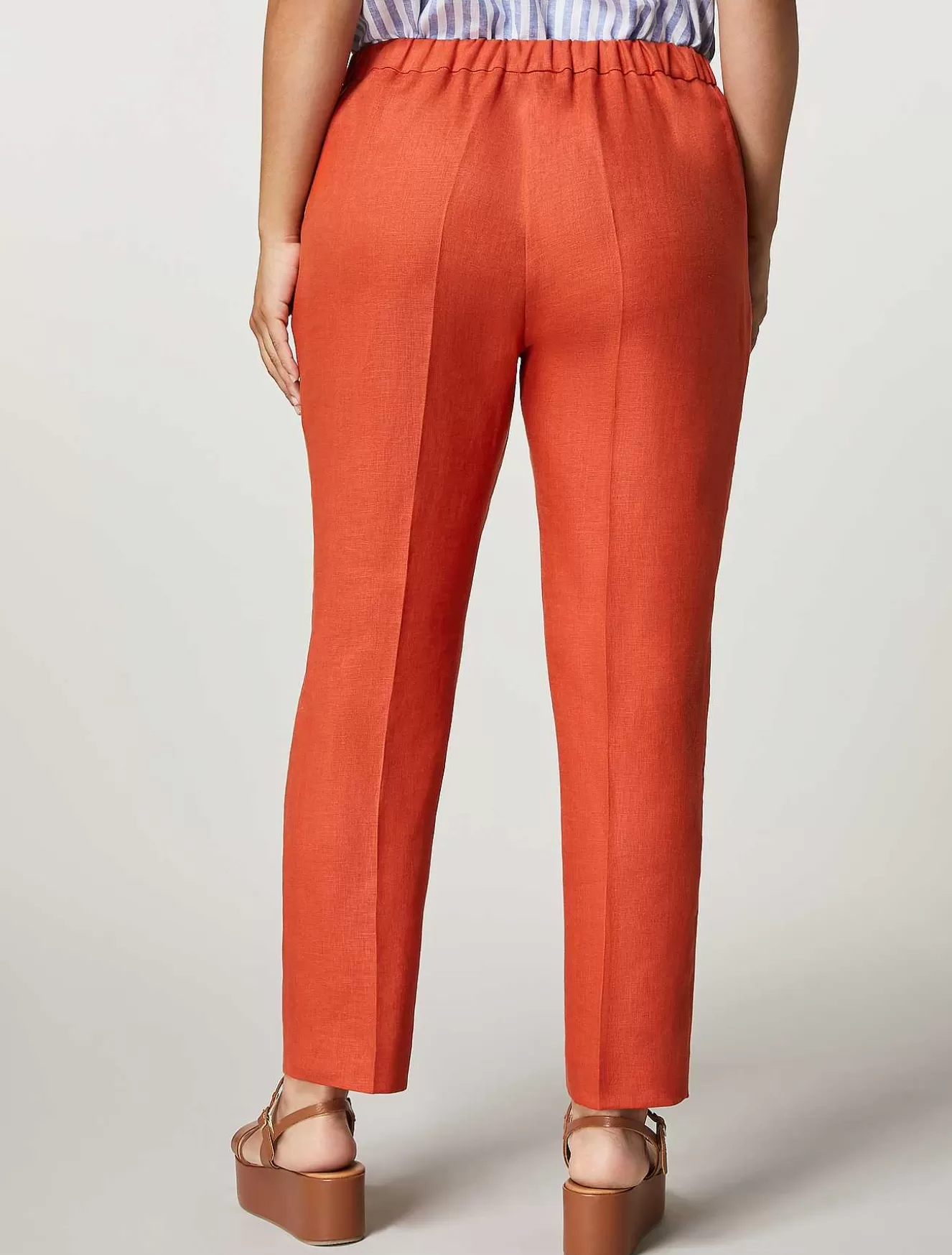 Linen Fabric Trousers-Marina Rinaldi Cheap