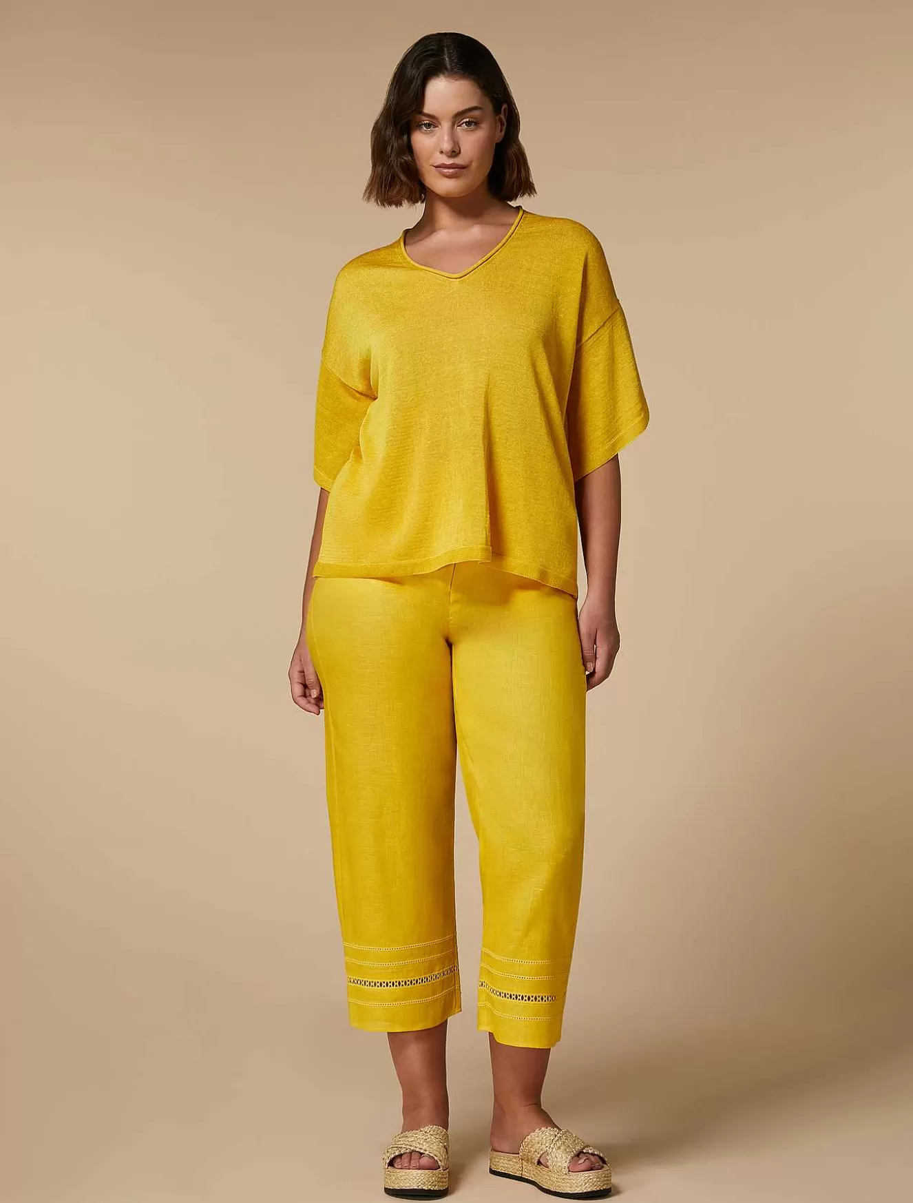 Linen Trousers-Marina Rinaldi Outlet