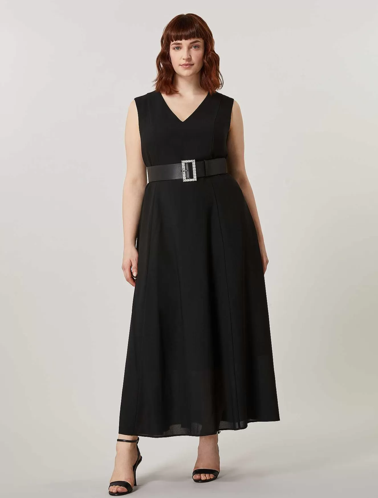 Long Dress In Crepe Fabric-Marina Rinaldi Sale
