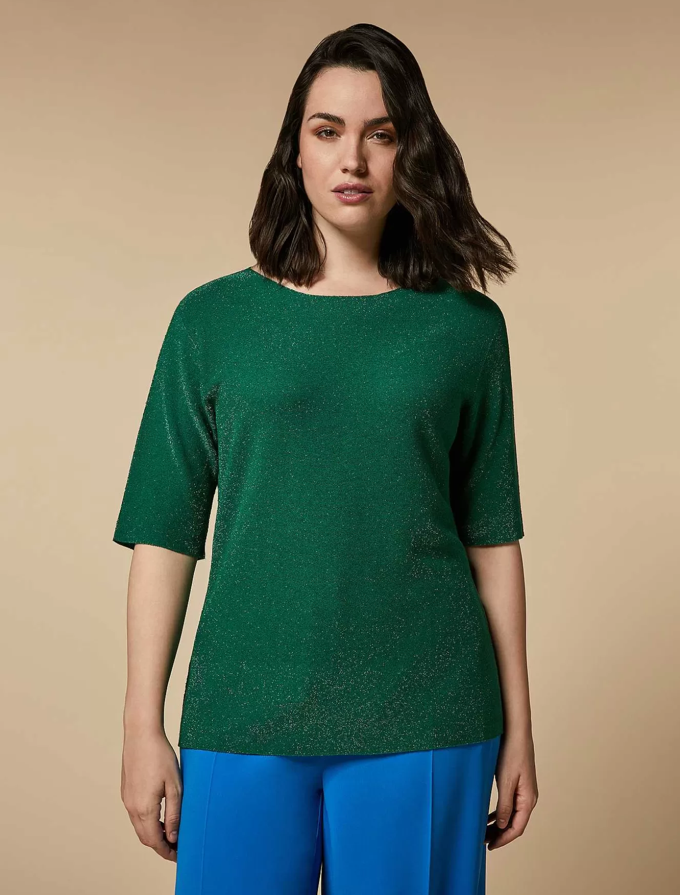 Lurex Viscose Sweater-Marina Rinaldi New