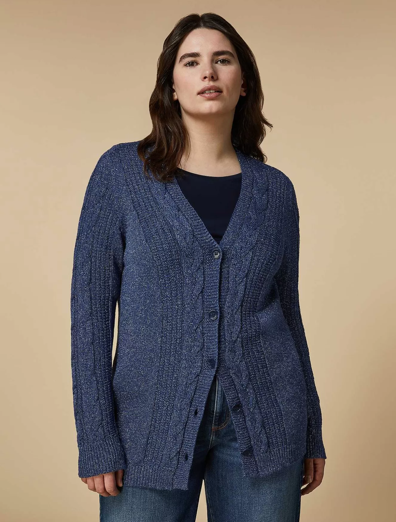 Lurex Yarn Cardigan-Marina Rinaldi Flash Sale