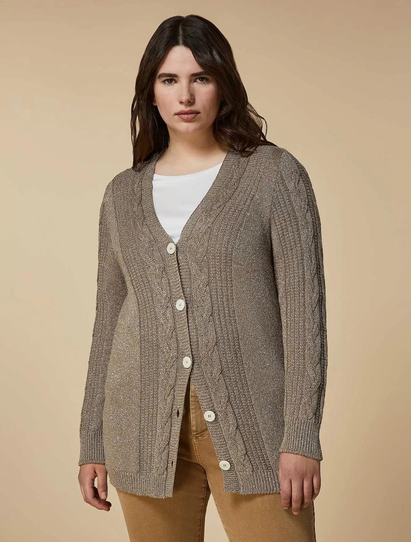 Lurex Yarn Cardigan-Marina Rinaldi Online