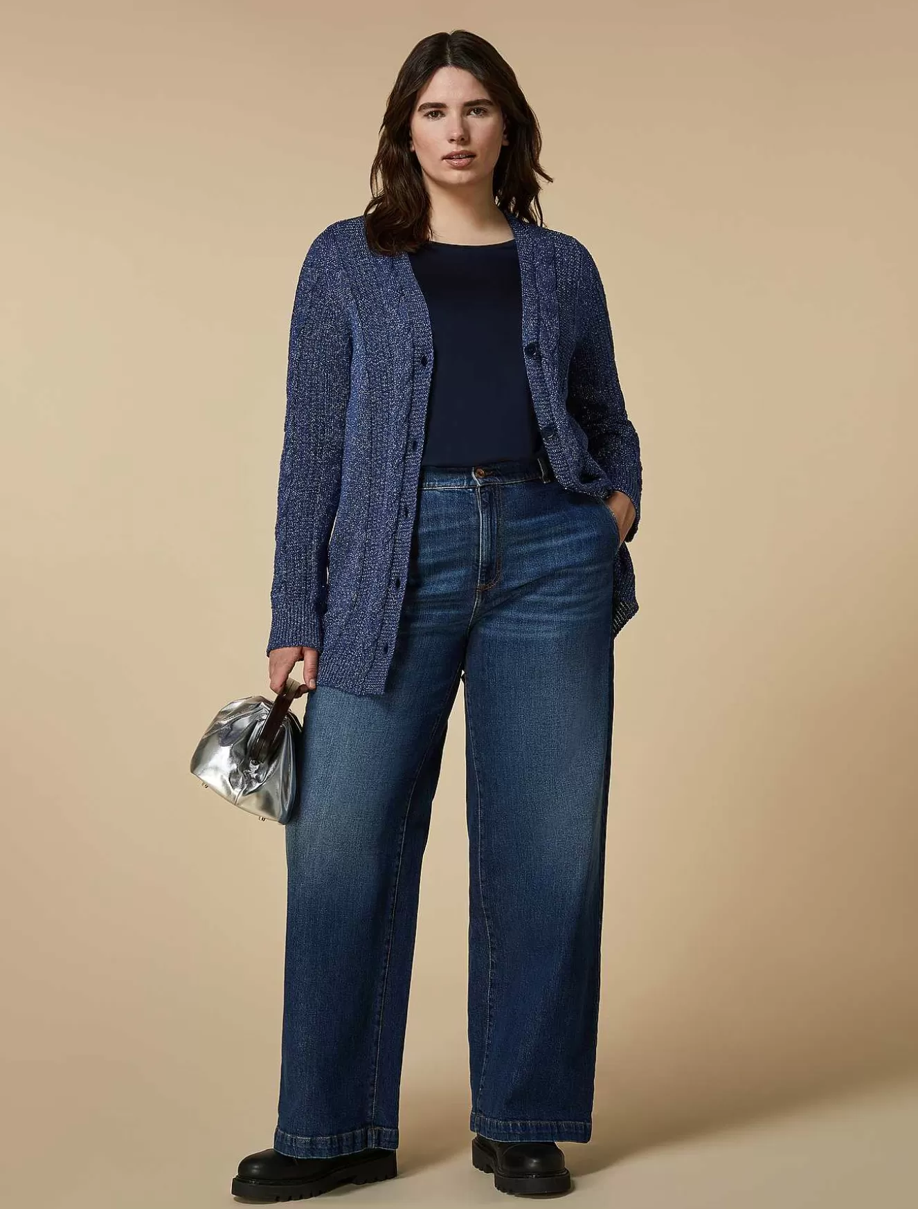 Lurex Yarn Cardigan-Marina Rinaldi Flash Sale