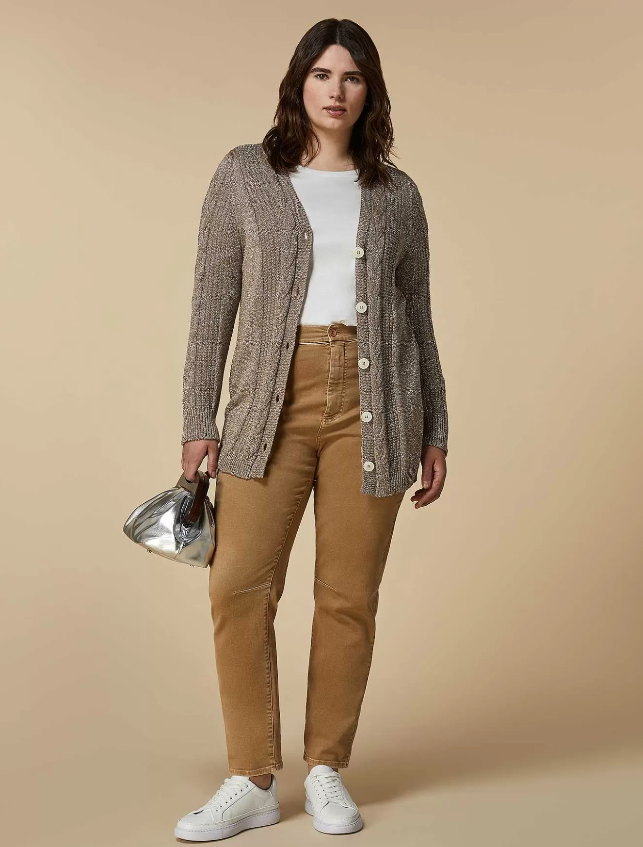 Lurex Yarn Cardigan-Marina Rinaldi Online