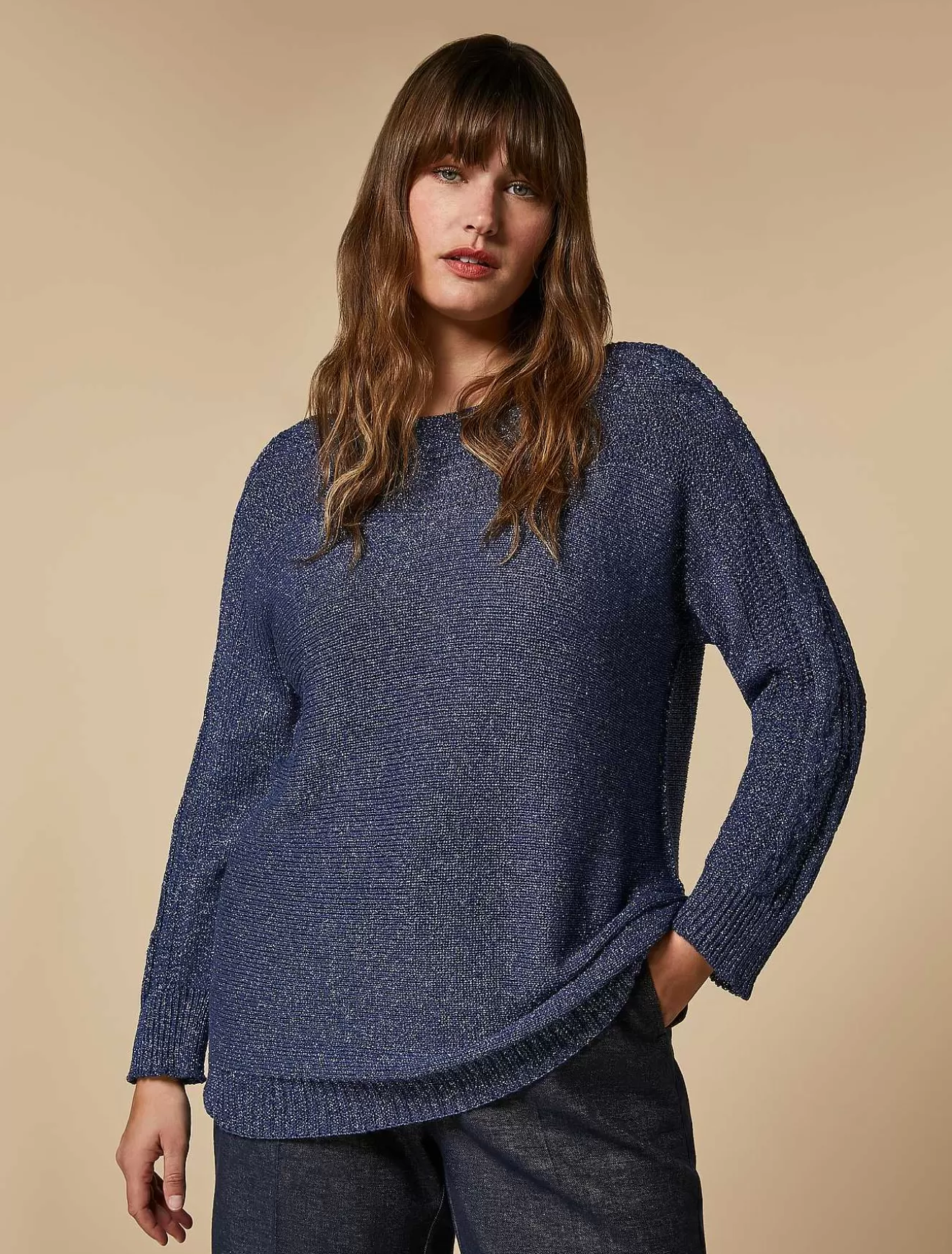 Lurex Yarn Sweater-Marina Rinaldi Hot