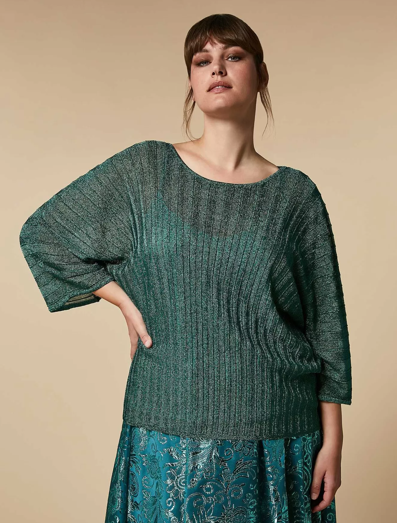 Lurex Yarn Sweater-Marina Rinaldi Shop