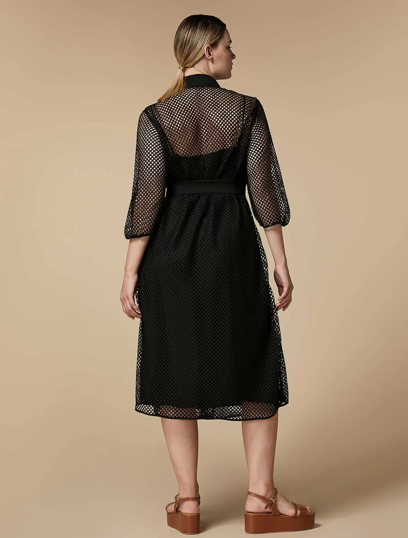 Mesh And Poplin Dress-Marina Rinaldi New