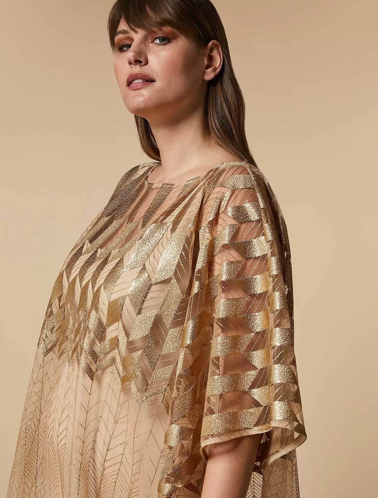 Metallic Tulle Dress-Marina Rinaldi Shop