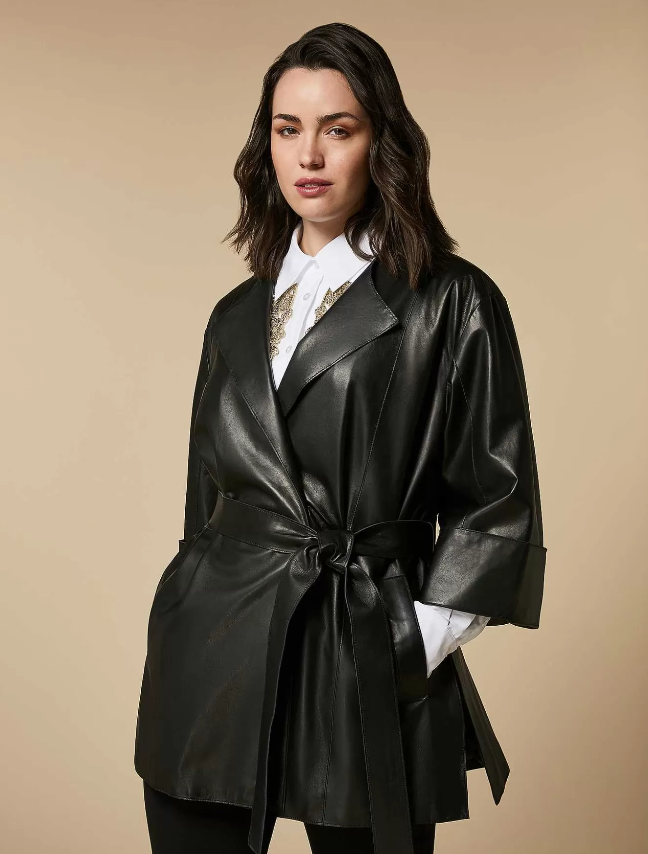 Nappa Leather Jacket-Marina Rinaldi Online