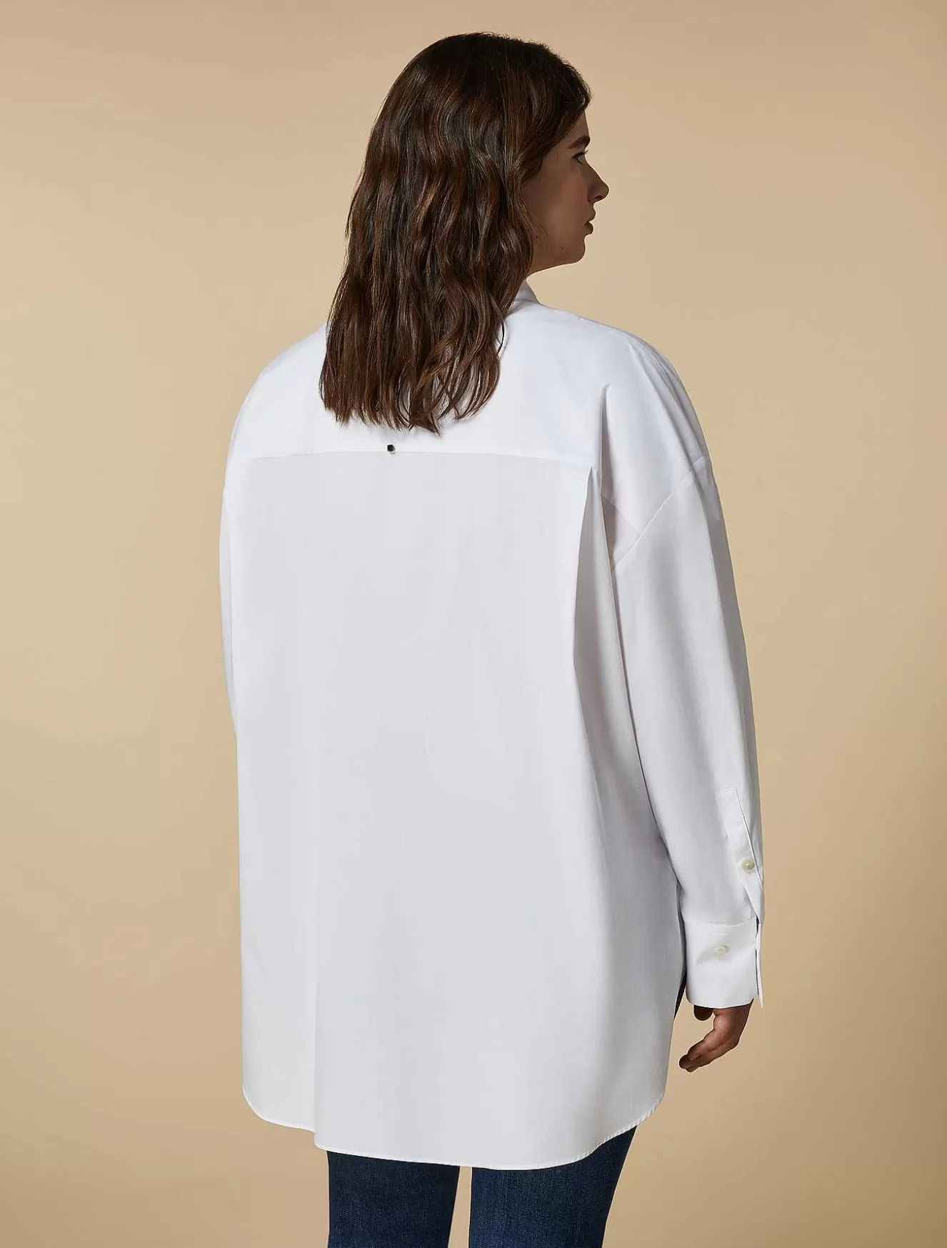 Oversized Cotton Poplin Shirt-Marina Rinaldi Best Sale