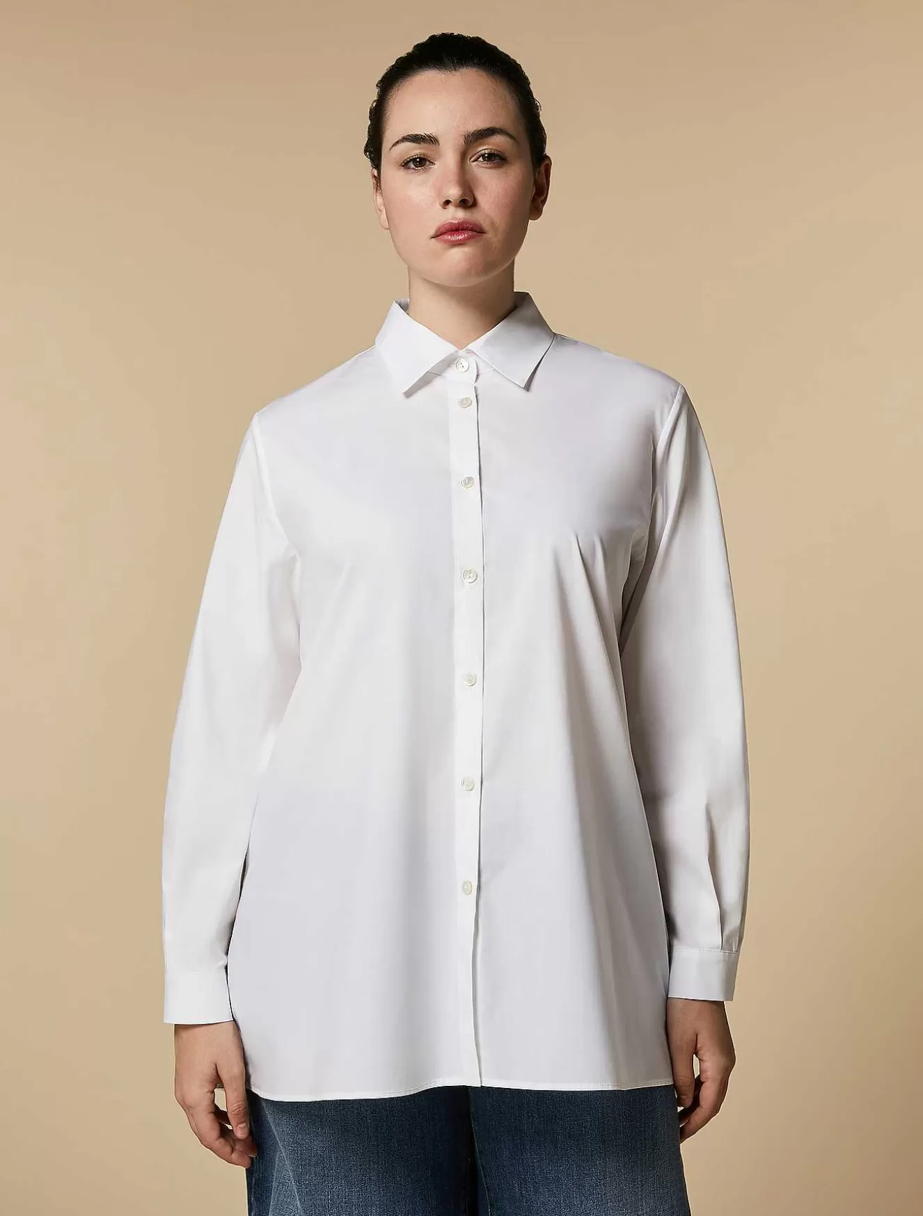 Oversized Poplin Shirt-Marina Rinaldi Sale