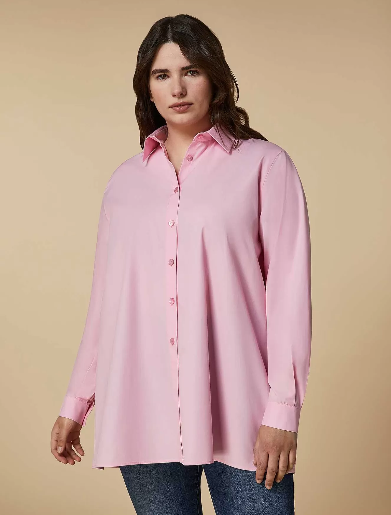 Oversized Poplin Shirt-Marina Rinaldi Sale