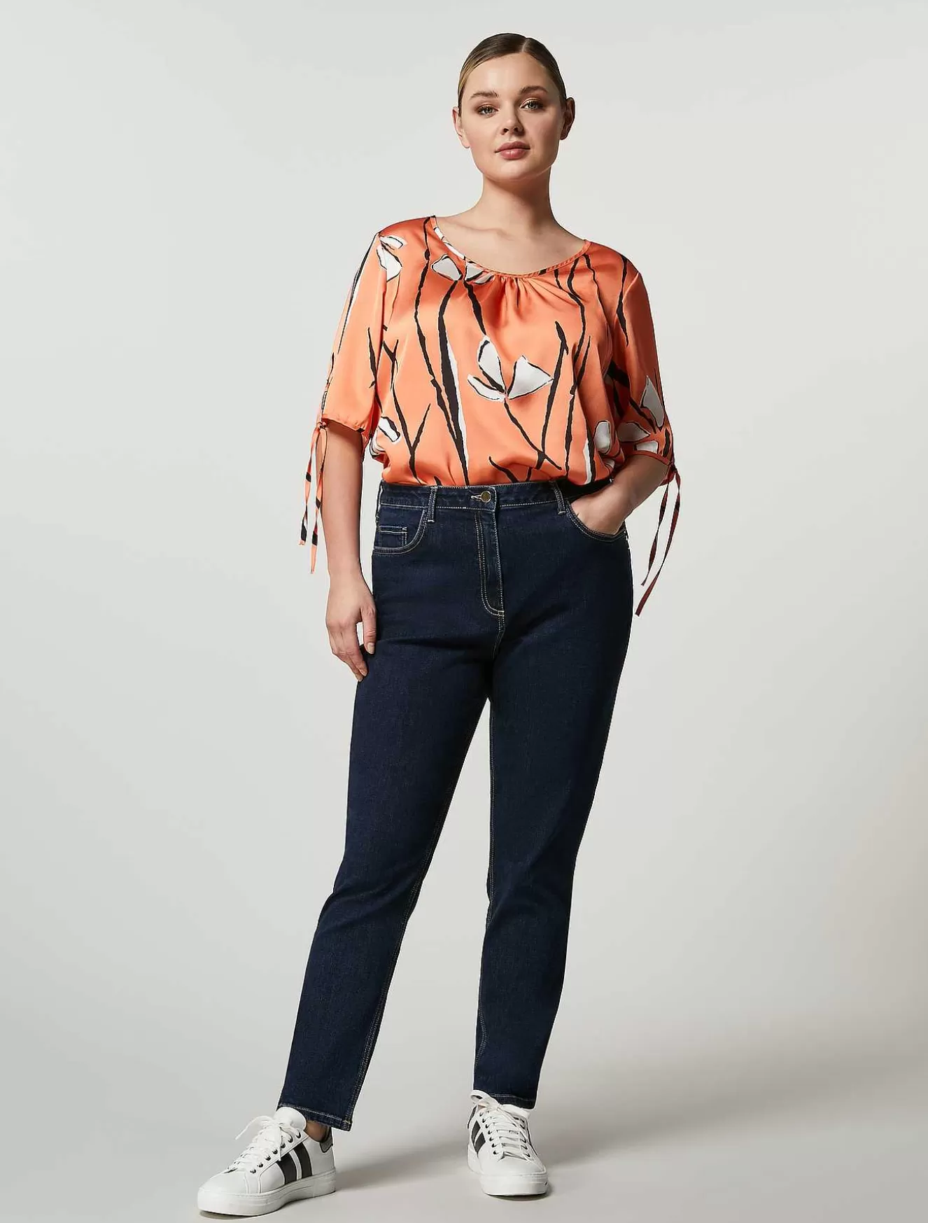 Perfect-Fit Stretch Denim Jeans-Marina Rinaldi New