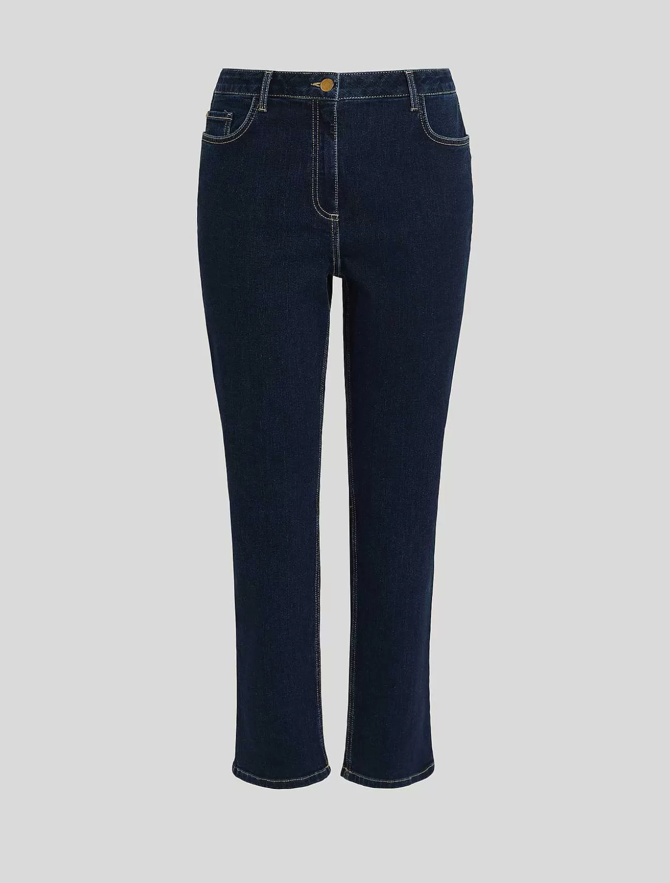 Perfect-Fit Stretch Denim Jeans-Marina Rinaldi New
