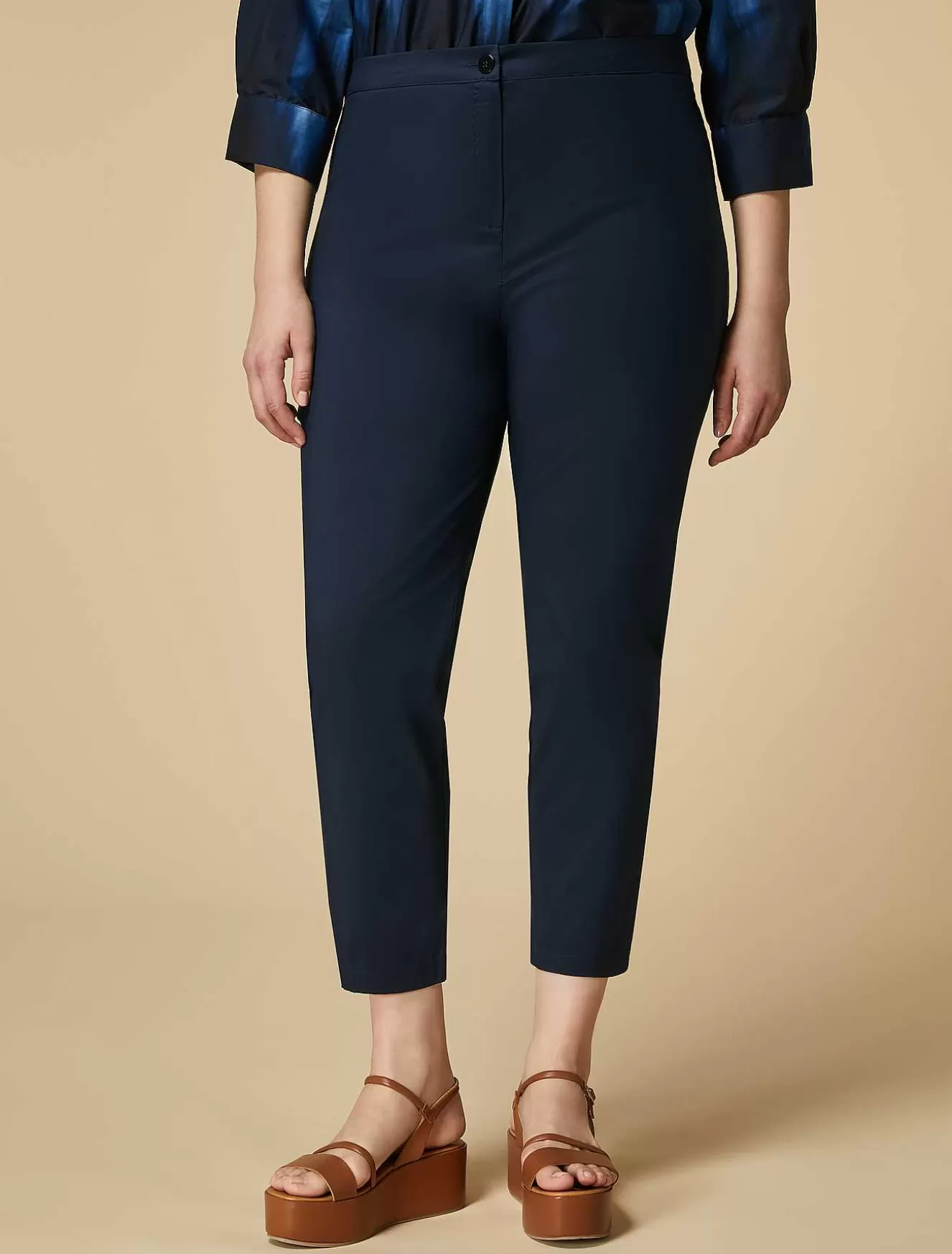 Poplin Legging Trousers-Marina Rinaldi Online