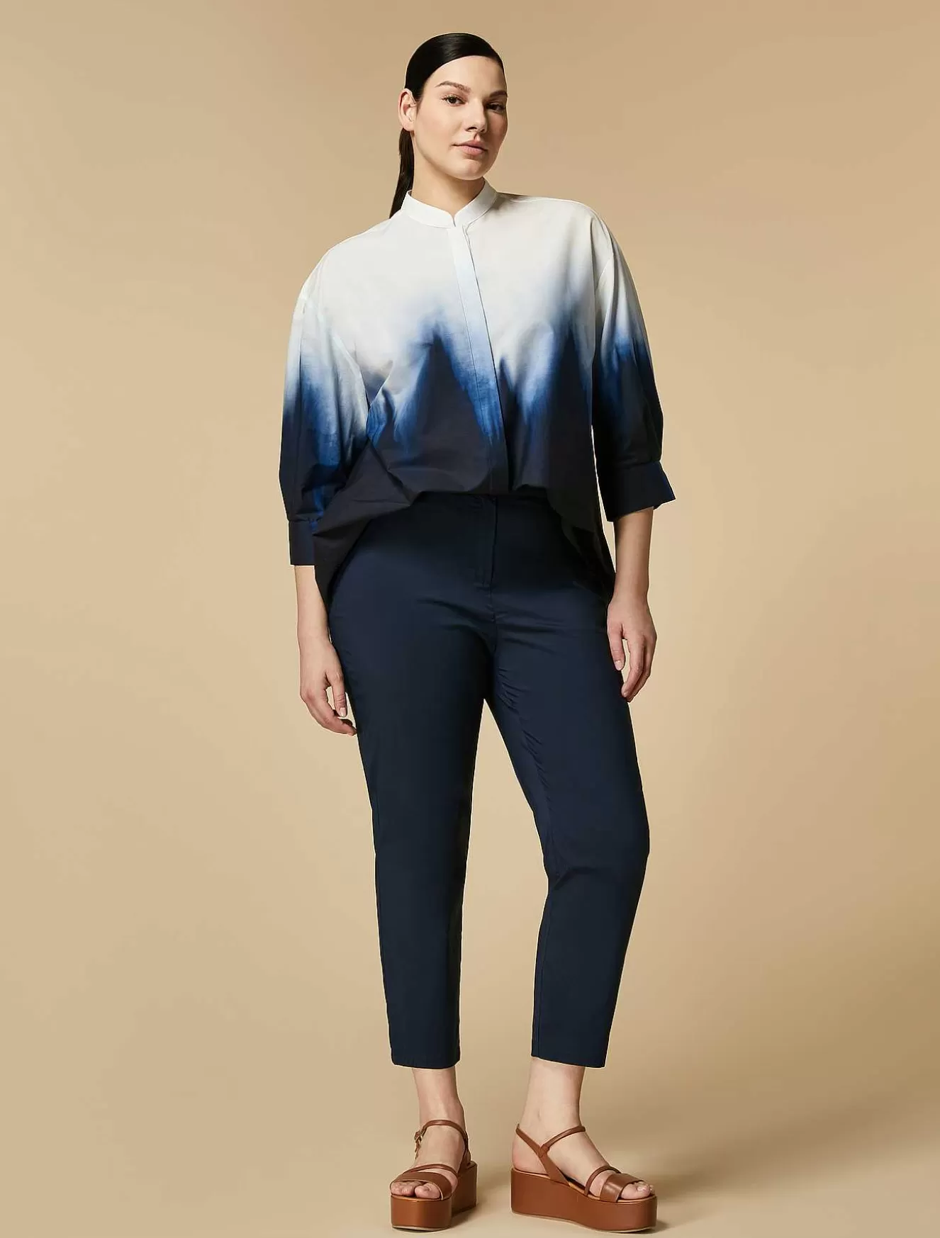 Poplin Legging Trousers-Marina Rinaldi Online