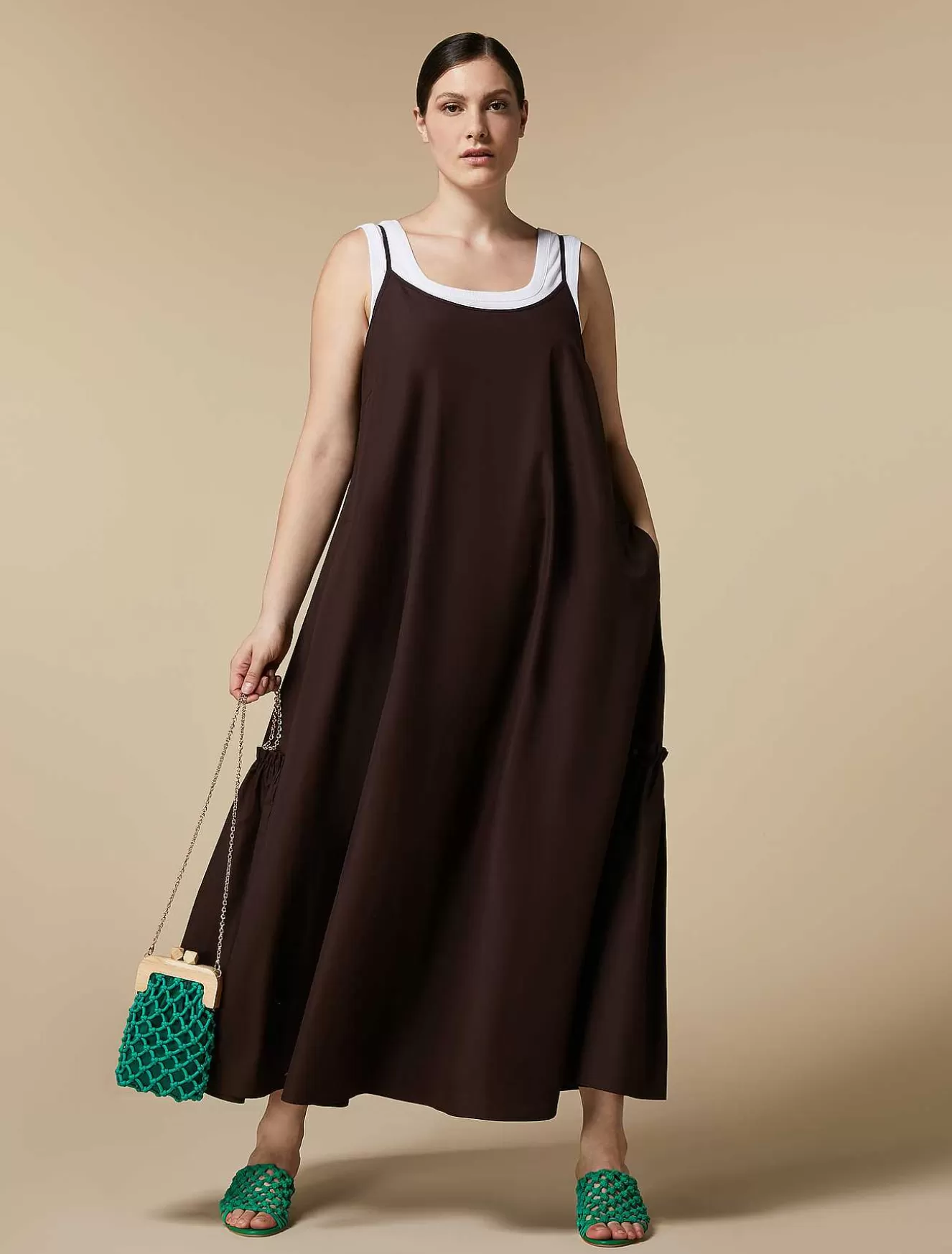 Poplin Slip Dress-Marina Rinaldi New