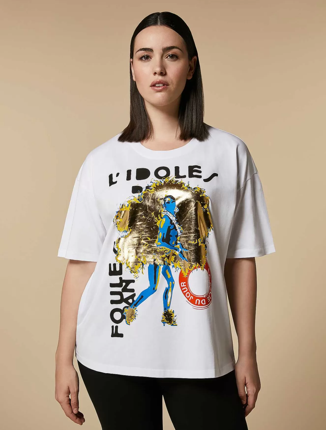 Print-Adorned Jersey T-Shirt-Marina Rinaldi Online