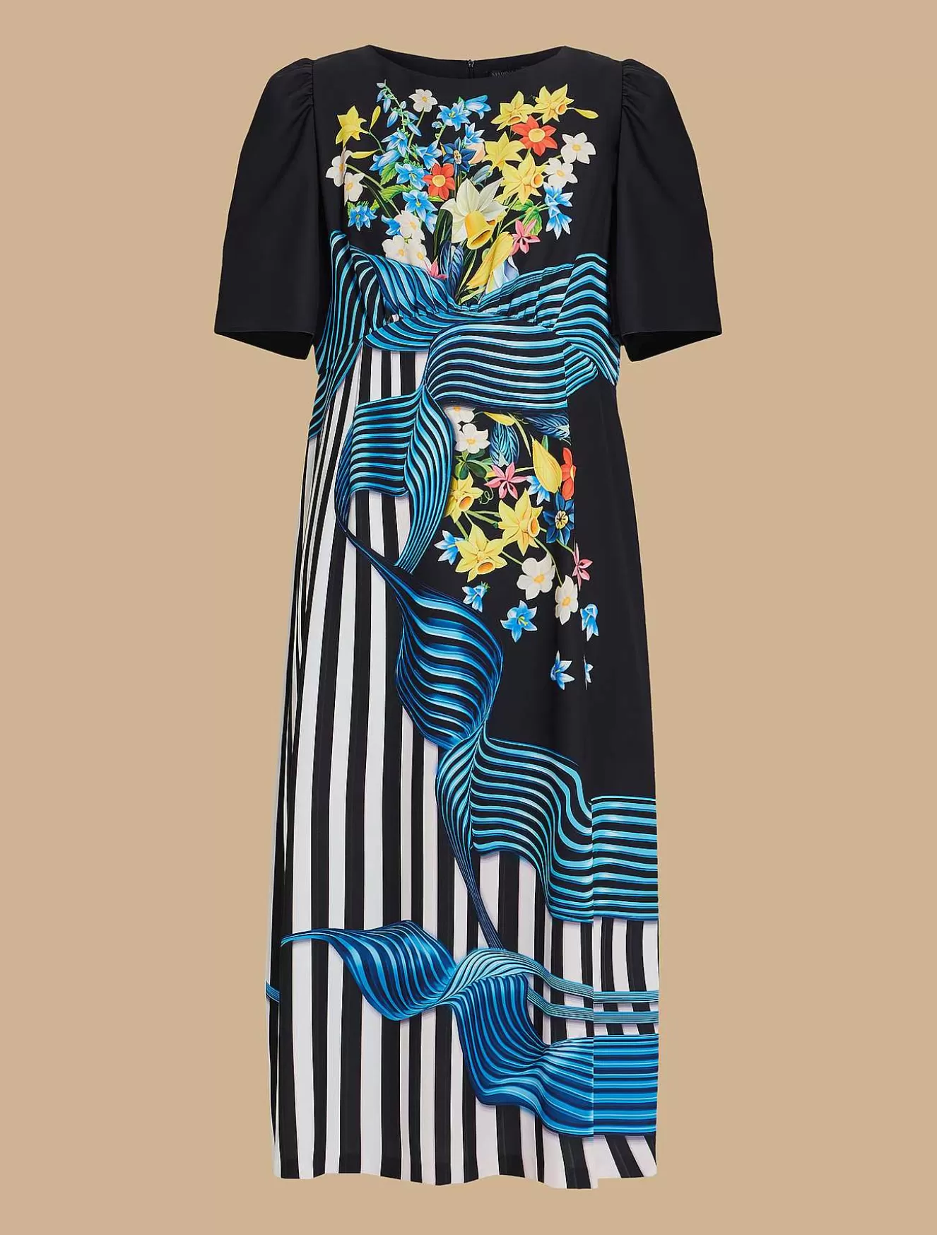 Printed Cady Dress-Marina Rinaldi Sale