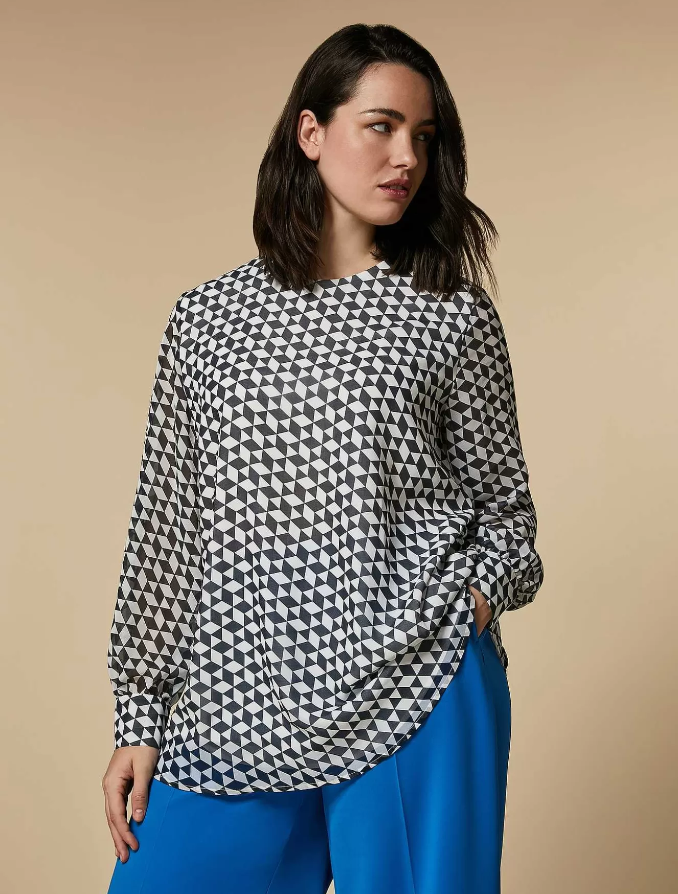 Printed Georgette Tunic-Marina Rinaldi Cheap