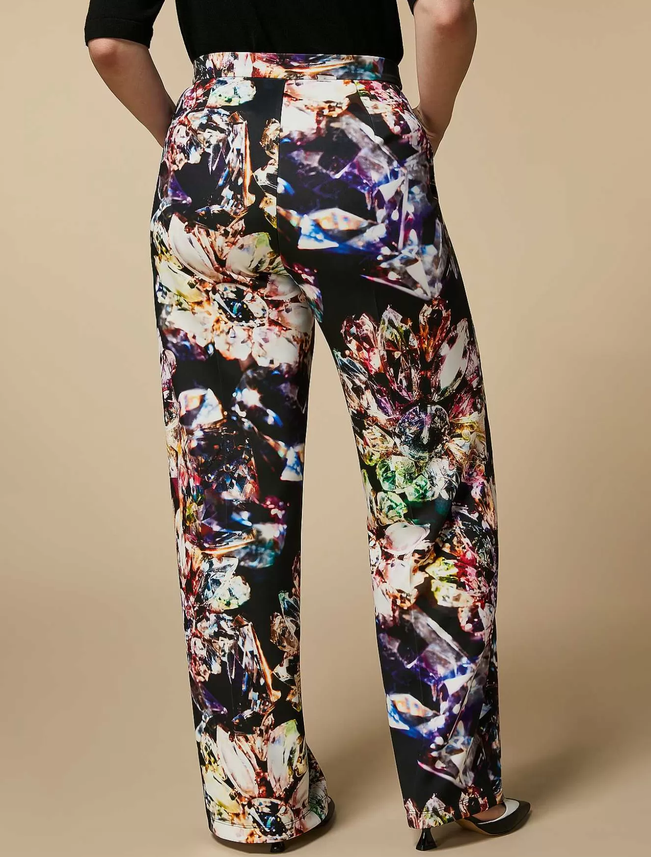 Printed Neoprene Trousers-Marina Rinaldi Flash Sale