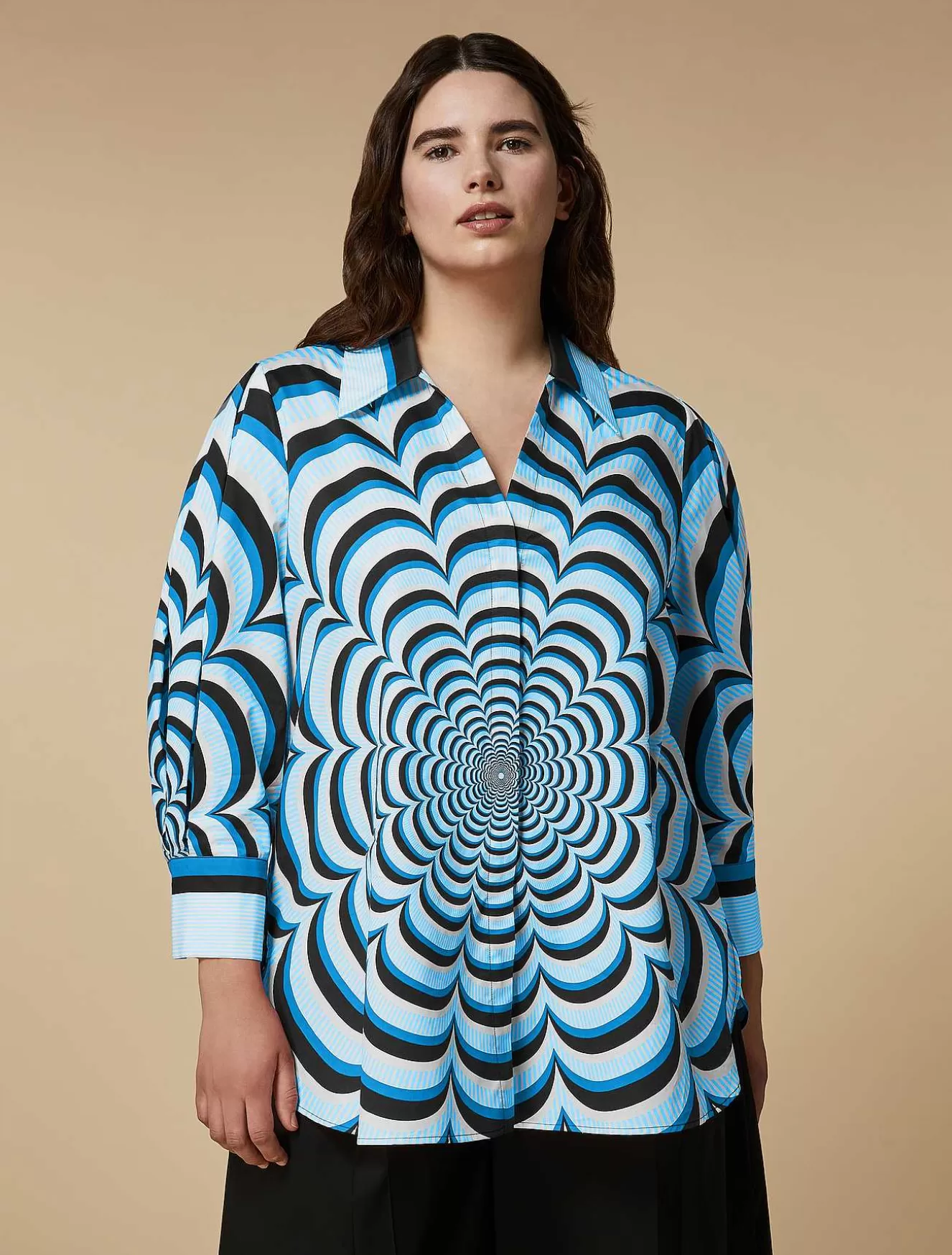 Printed Poplin Blouse-Marina Rinaldi Hot