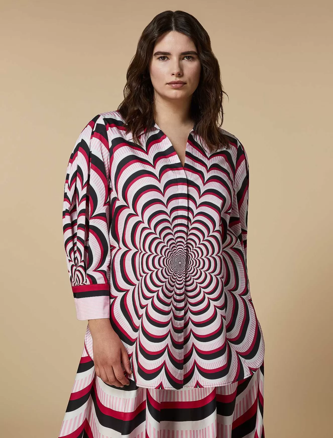 Printed Poplin Blouse-Marina Rinaldi Flash Sale