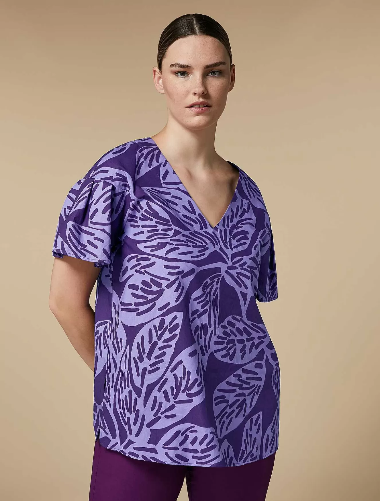 Printed Poplin Shirt-Marina Rinaldi Best