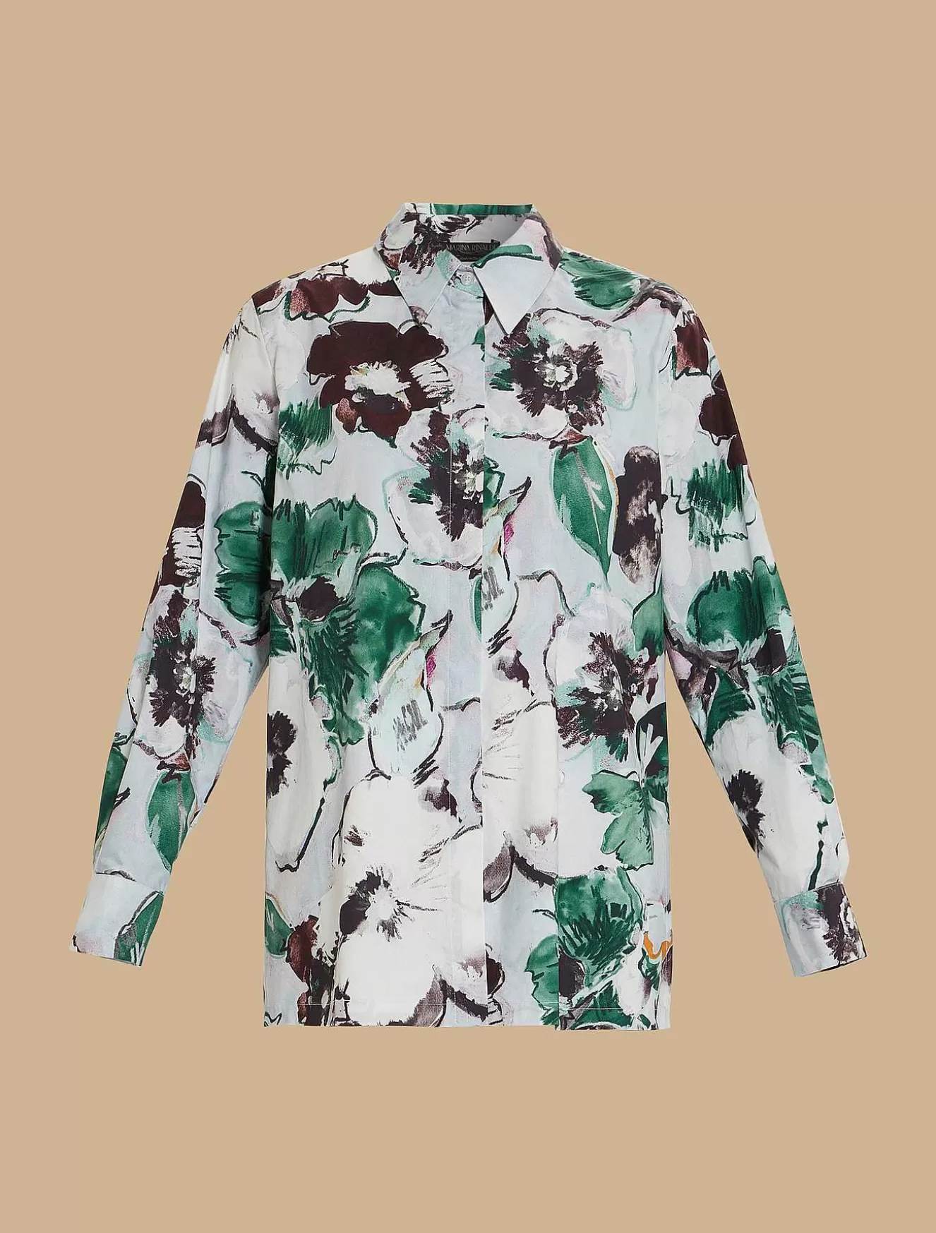 Printed Poplin Shirt-Marina Rinaldi Discount