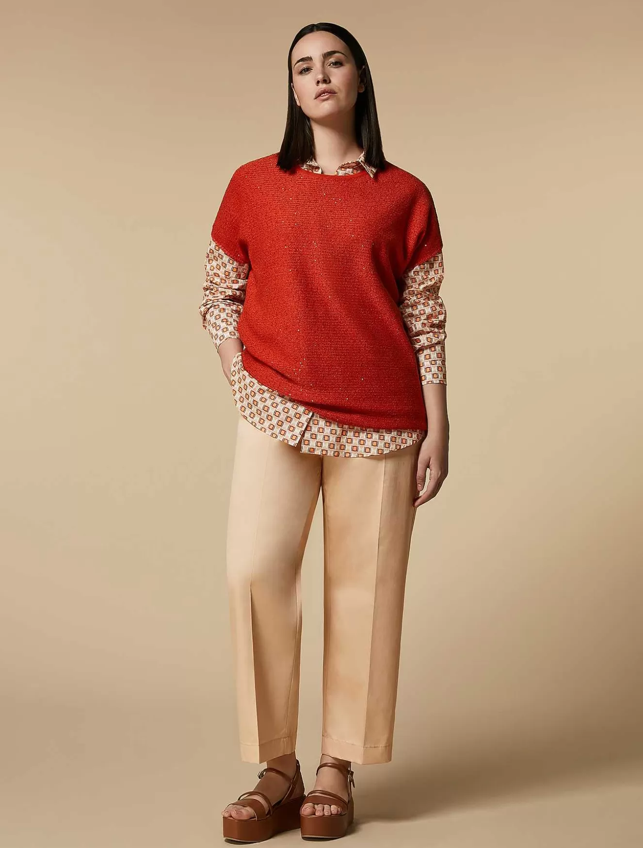 Printed Poplin Shirt-Marina Rinaldi Discount