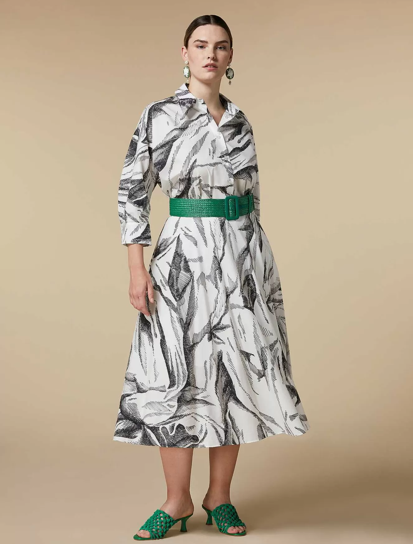 Printed Poplin Shirt-Marina Rinaldi New