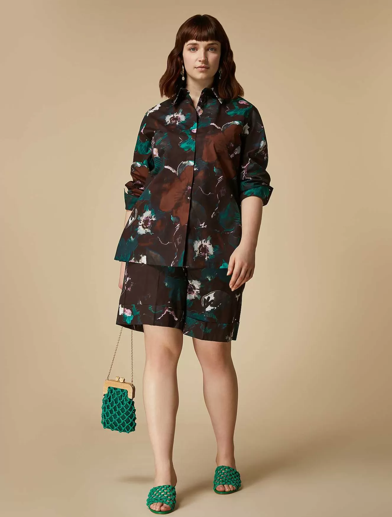 Printed Poplin Shirt-Marina Rinaldi Outlet