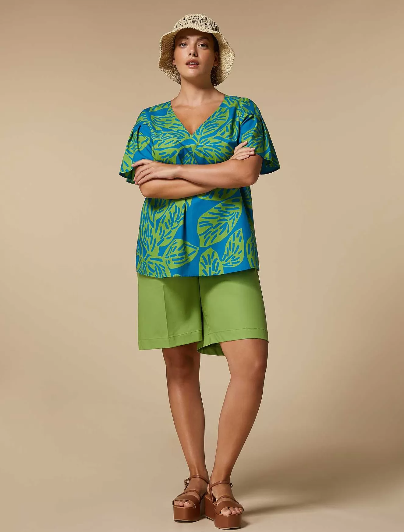 Printed Poplin Shirt-Marina Rinaldi Best Sale
